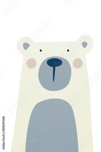 Cute scandinavian bear nursery room wall art decor
