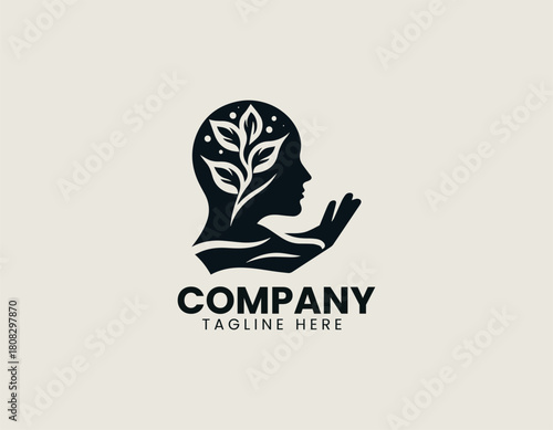 Healing Hand Mind black vector logo