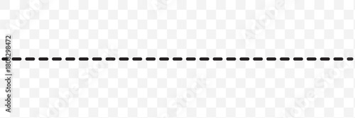 Horizontal long dashed line stroke border isolated on transparent background.