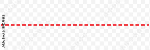 Horizontal long dashed line stroke border isolated on transparent background.