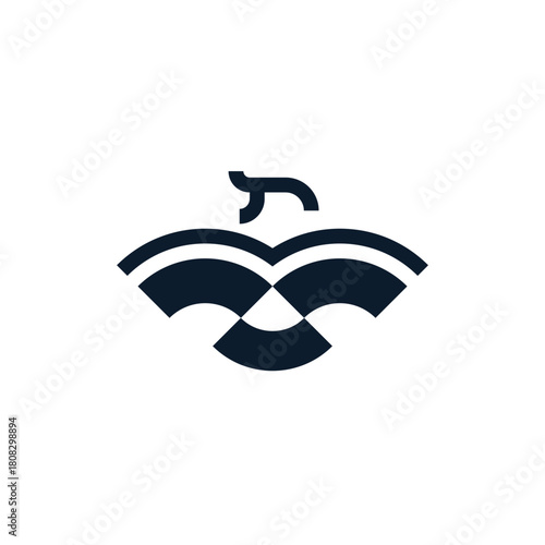 silhouette of a bird flying up logo vector