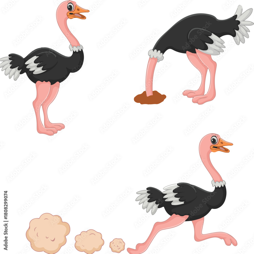 Naklejka premium set of funny cartoon birds