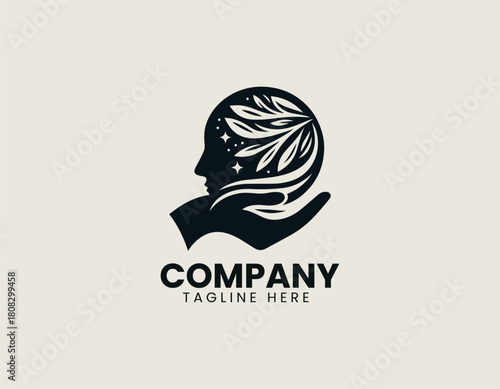 Healing Hand Mind black vector logo
