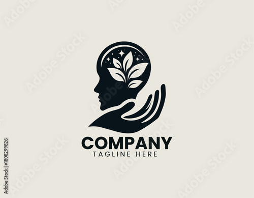 Healing Hand Mind black vector logo