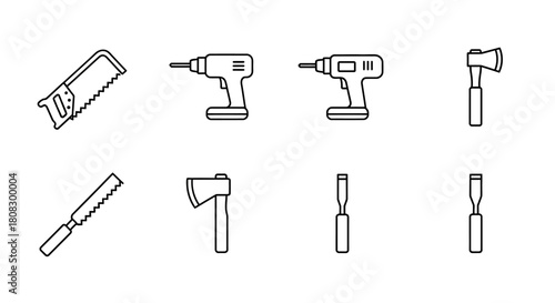 Set of various construction tools isolated on a white background for repair and industrial work