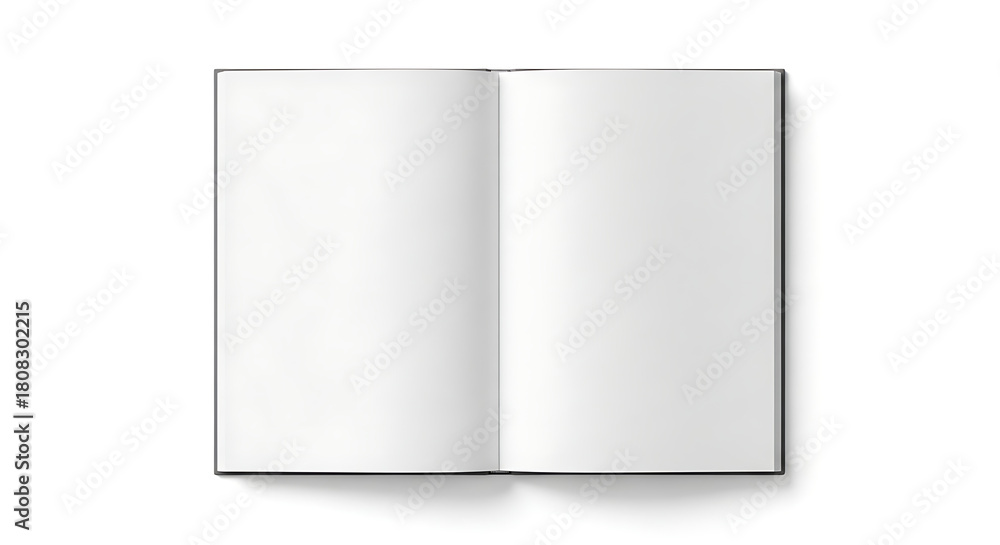 Fototapeta premium Open blank notebook with white pages