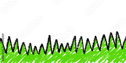 Crayon Grass Handdrawn Vector Ideal for children's designs, nature, environment, and educational projects requiring a simple, colorful, wax crayon look.