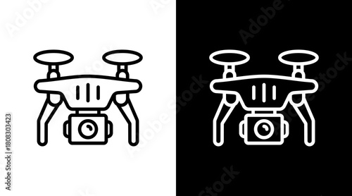 Drone With Icon Set Design