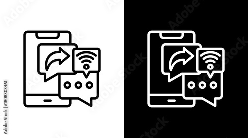 Social Media With Icon Set Design