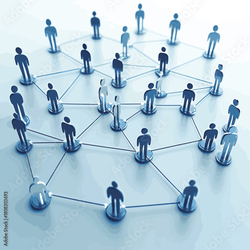 professional social network concept connected human figures representing business relationships and networking   high resolution   for isolate image