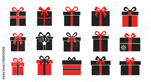 Festive Gift Array: An assortment of vibrantly decorated gift boxes, adorned with ribbons, ready for the upcoming event and convey the spirit of celebration, joy, and the art of giving.