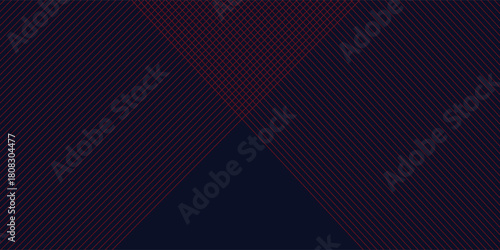 Abstract banner design. Red diagonal lines on dark blue background. Modern graphic. Futuristic technology concept. Suit for cover, header, business, presentation, website, flyer