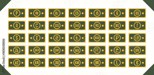 Vector illustration of world coin collection