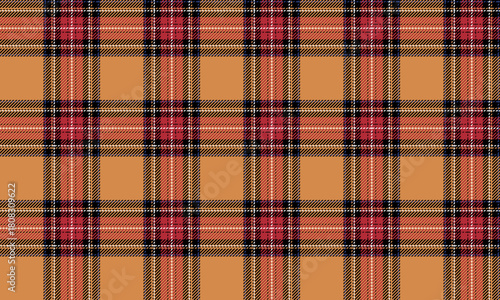 This seamless plaid pattern in yellow, red, black, and white creates a classic and striking look for outfits, skirts, or pants that require confidence and style.