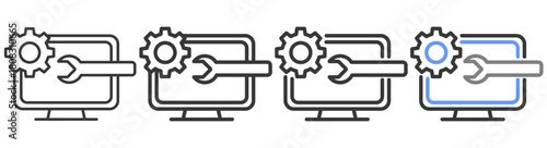 The Ultimate process Styles with Variations Line of icon set vector illustration