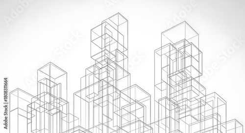 Modern abstract geometric structure with clean lines for architectural designs