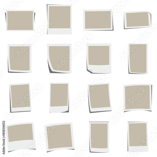Blank Polaroid Frame Set Vintage Photo Templates with Empty Space