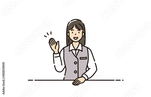 窓口　カウンター　女性