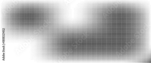 Dotted halftone gradient texture. Fading polka dot background. Repeated dots gradation pattern background. Black vanishing comic pop art overlay backdrop.