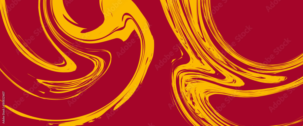 Fototapeta premium Abstract colorful artistic wavy banner design. Abstract multi-color wavy colorful motion spilling surface.