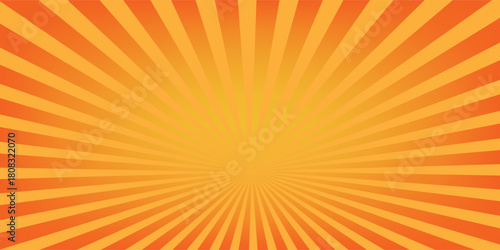 Orange Sun Rays Pattern Background. Rays. Radial. Summer Banner. Sale Banner.