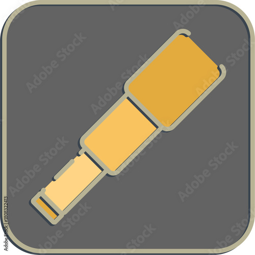 Icon binoculars. Pirates theme elements. Icon in embossed style.