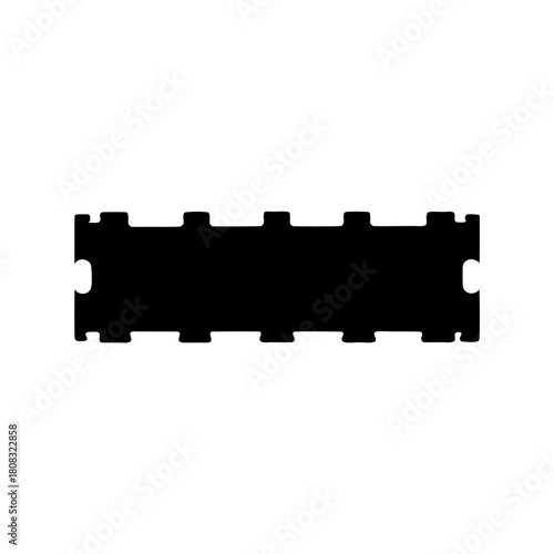 Black silhouette of a computer ram memory stick module. Vector, illustration