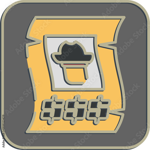 Icon wanted. Pirates theme elements. Icon in embossed style.