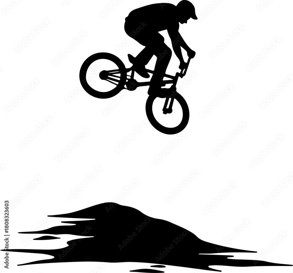 Fototapeta premium silhouette of a man Bmx Rider