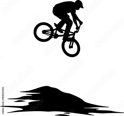silhouette of a man Bmx Rider