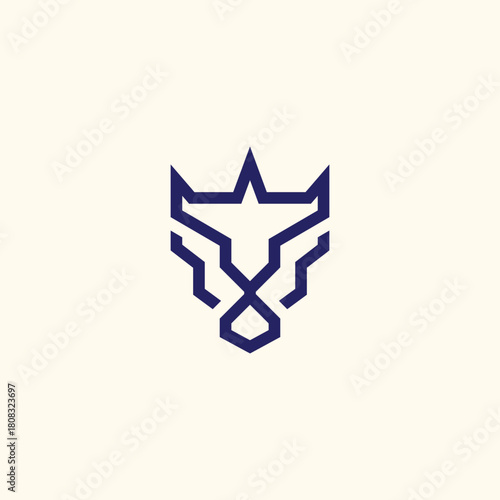Lion head with a crown logo vector 