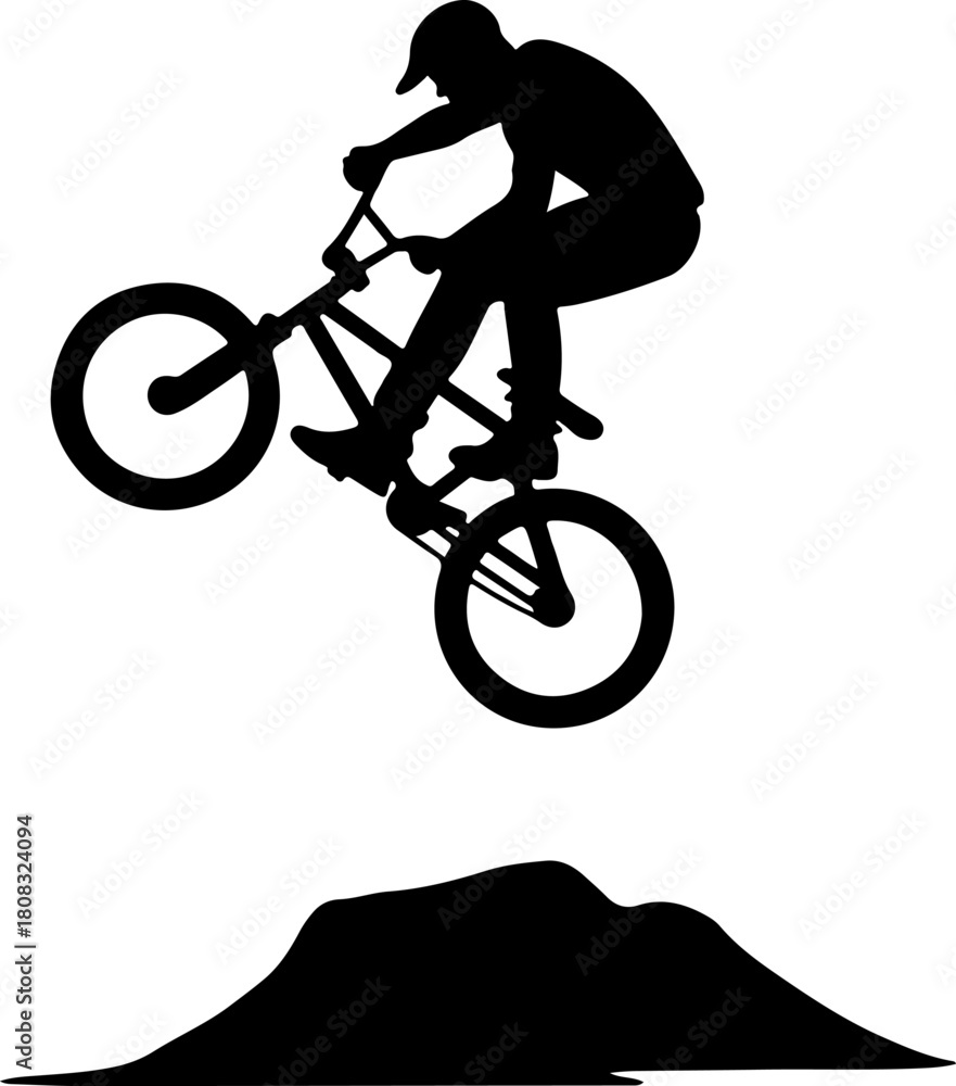 Naklejka premium silhouette of a man Bmx Rider