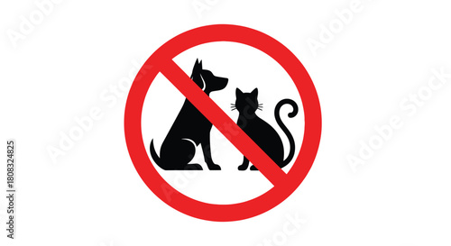 No pets allowed sign dogs and cats prohibited symbol illustration