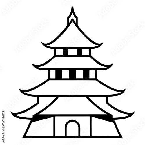 Vector of a pagoda silhouette