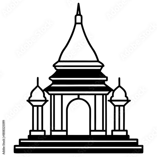 Vector of a temple silhouette