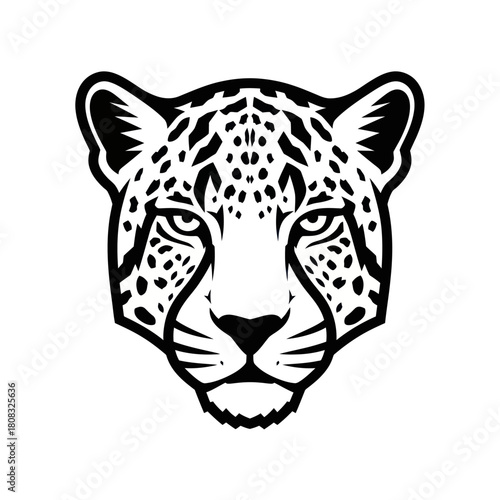 Intense gaze of a majestic cheetah face, a striking portrait.