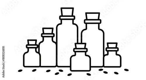 Essential oils aromatherapy bottles natural remedies vector graphic