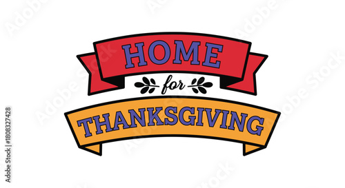 Home for thanksgiving banner vector illustration download now free