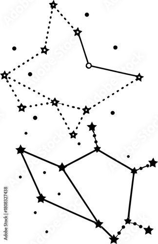 Constellation dotted line silhouette