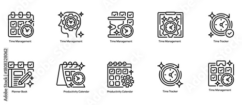 Return On Investment Set Line Icon, Outline Symbol for Financial Performance, Business Profitability, Data Analysis, Strategy Planning, and Value Measurement. Vector Sign Icon.