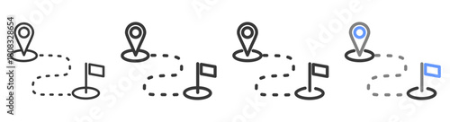 
The Ultimate roadmap Styles with Variations Line of icon set vector illustration