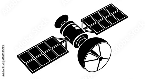 Satellite illustration vector space technology communication orbit art