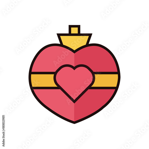 Heart Locket Ornament – Romantic Pendant Vector