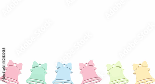 Pastel Christmas Bells With Bows Holiday Background
