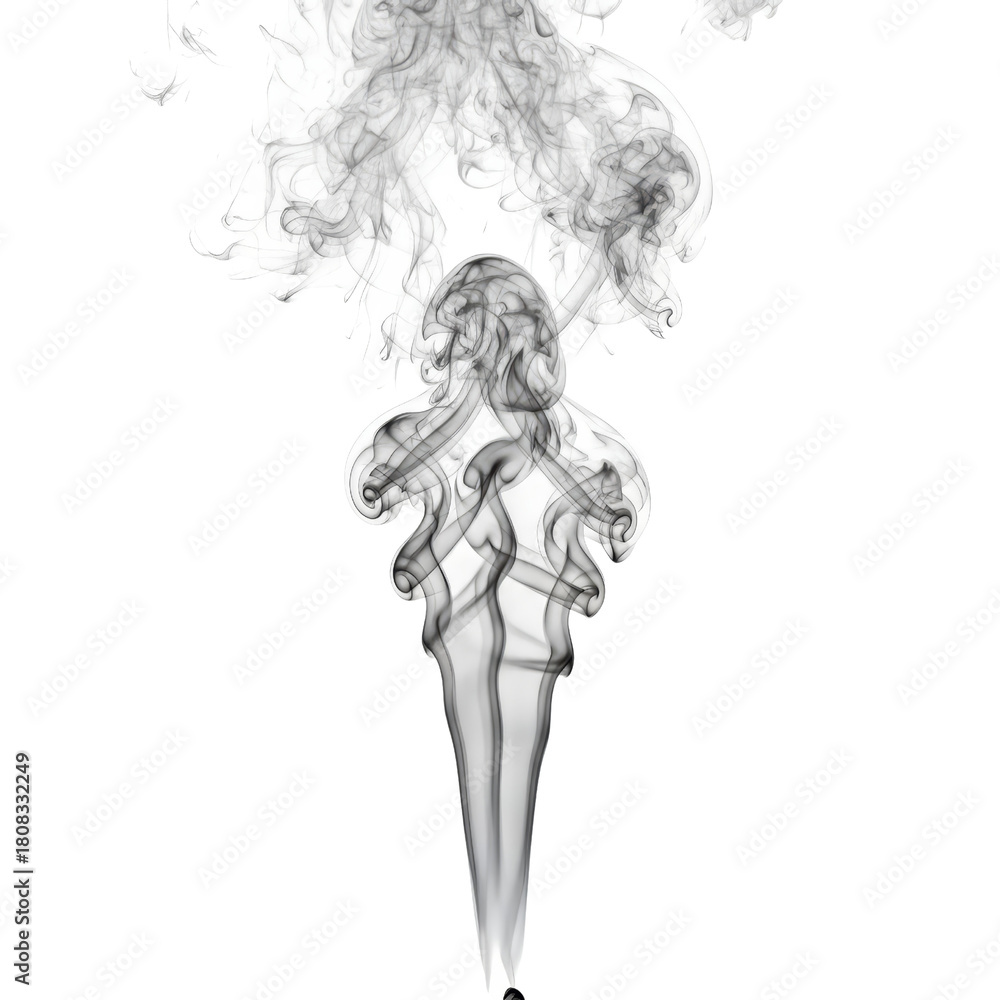 Fototapeta premium Ethereal Wisps Abstract Smoke Formation on Isolated Transparent Background for Design