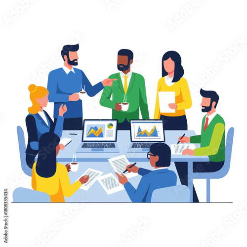 Business Team Meeting with Laptops – Corporate Collaboration and Strategy Planning