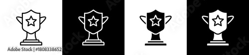 Success icon variations in line and glyph style on black and white background