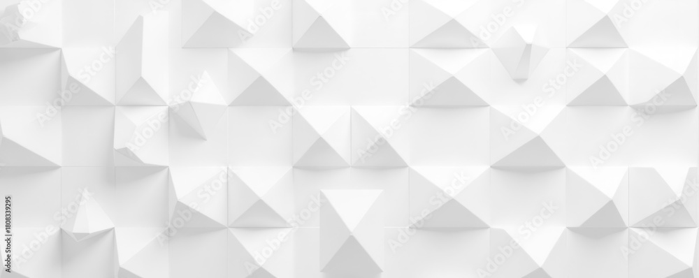 Fototapeta premium Crisp white paper panorama, repeating geometric pattern, high resolution, texture, style, graphic