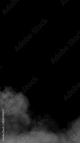 A dense, bright white fog or smoke texture fills the vertical frame. Ideal for creating a 