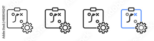 The Ultimate strategy Styles with Variations Line of icon set vector illustration